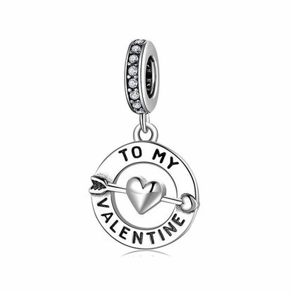 Valentine charm with heart and arrow