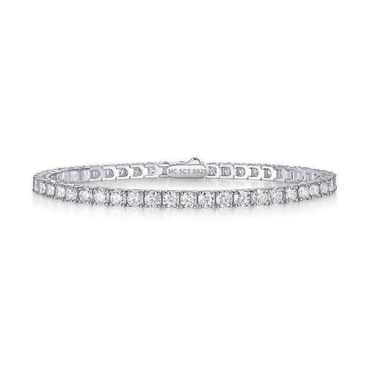 Detailed view of Moissanite Tennis Bracelet highlighting its radiant Moissanite stones and premium sterling silver craftsmanship.