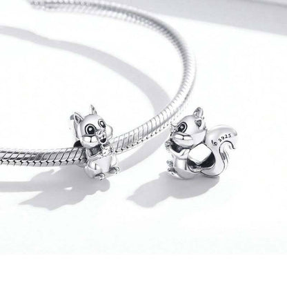 Squirrel charms displayed with bracelet