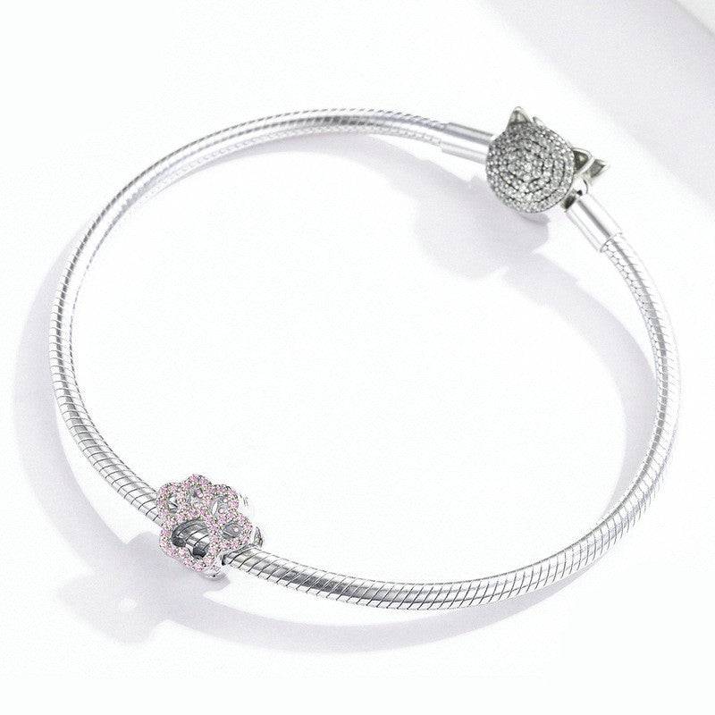 Bracelet with Pink Paw Charm