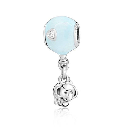 Blue balloon charm with elephant design