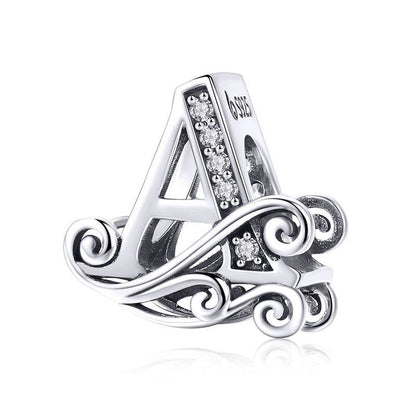 Decorative letter A charm with crystals