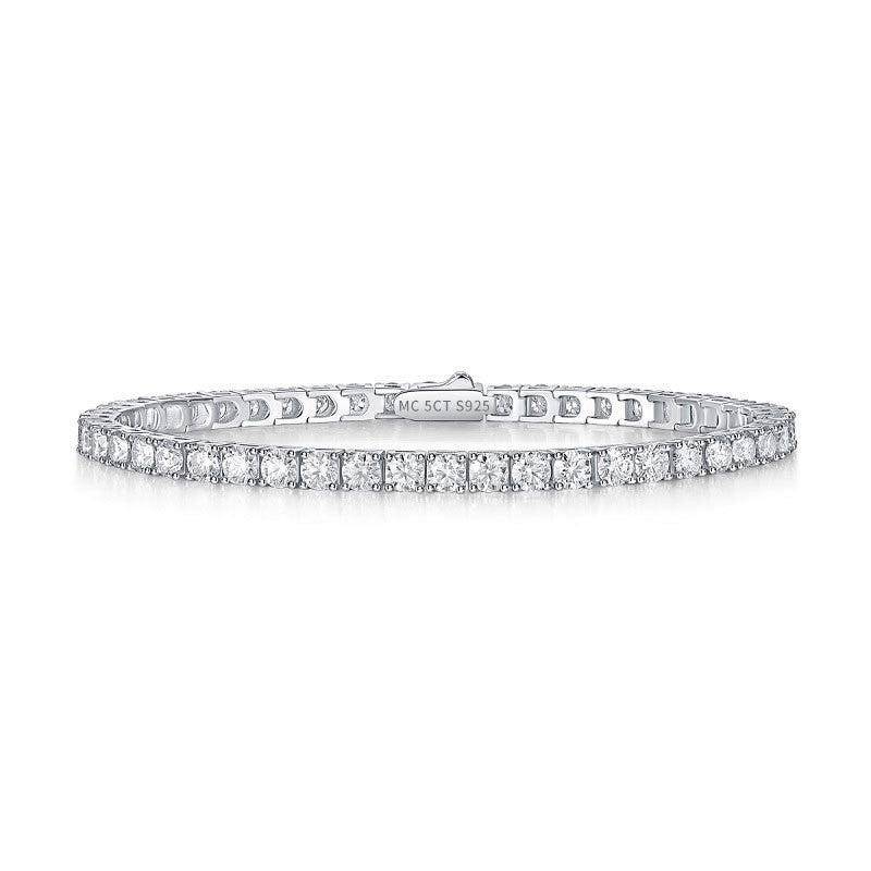 Moissanite Tennis Bracelet with a secure clasp and dazzling Moissanite stones, ideal for adding elegance to any outfit.