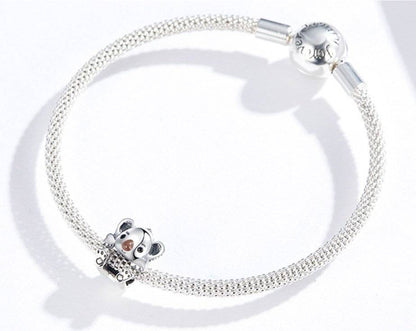 Baby Koala Charm on a silver bracelet