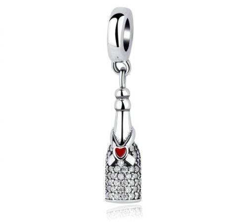 Elegant Champaign Bottle Charm with heart detail