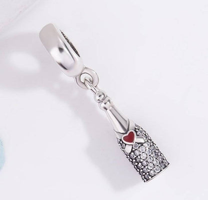 Champaign Bottle Charm with sparkling accents